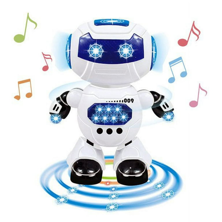 KEENSO Jouet robot tambour bébé Jouet robot tambour pour bébé Rotation à  360 ° Musique Projection de jeux talkie-walkie Rouge