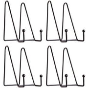 LANNEY 6 inch 4 Pack Metal Stand Holder Black Easel for Display Plate Picture Photos Decorative