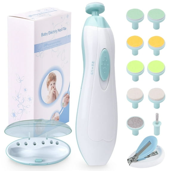 LANNEY Baby Nail File Clippers Electric Trimmer for Newborn Toddler Kids Adult (White/Green)