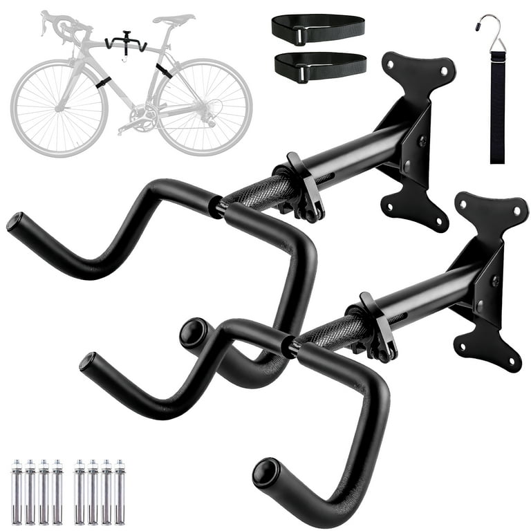 LANNEY Bike Wall Mount Hanger 2 Packs Garage Bike Rack Wall Mount Horizontal Foldable Bike Holder Hook Adjustable Bicycle Storage