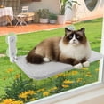 thumbnail image 1 of LANNEY Cat Window Perch,  Foldable Cat Window Bed Holds 33 Lbs Indoor with 4 Suction Cups, Reversible Fabric Washable Cover, Grey, 1 of 10
