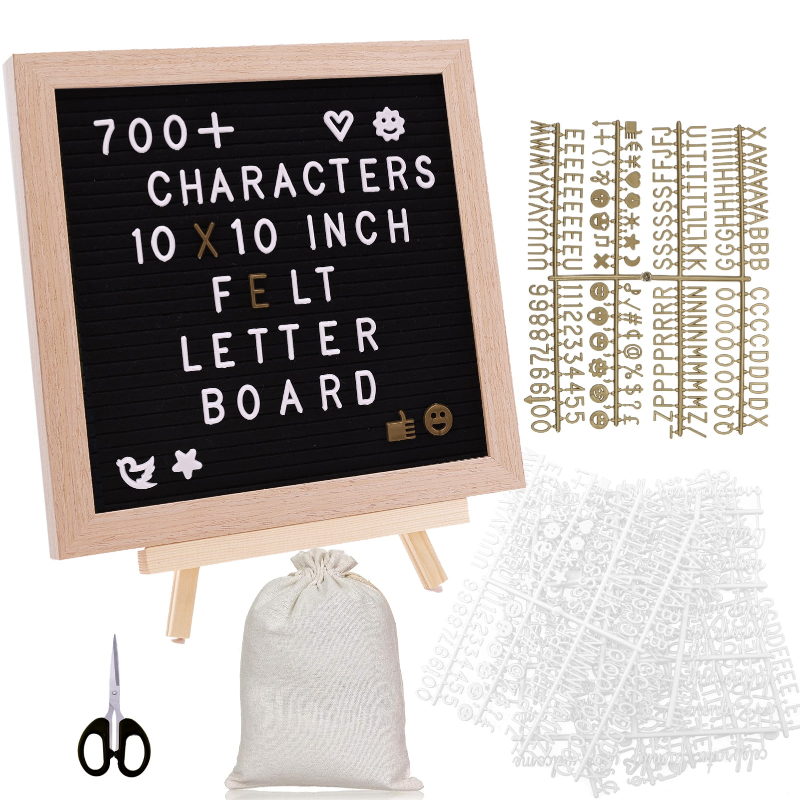 LANNEY Felt Letter Board 10 x 10 inch, Letters Changeable Message Board ...