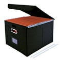 thumbnail image 1 of LANNEY File Organizer Box with Lid and Slides, Portable Folders Freestanding Document Organizer Hanging Legal Size Paper Files, 1 of 9