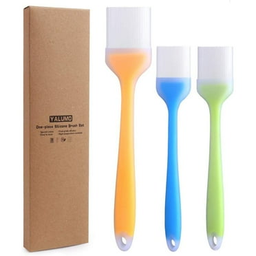 LANNEY Silicone 10" and 8" Basting Brush (3 Pack), Pastry Brushes for Cooking Grill BBQ