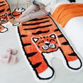 thumbnail image 1 of LANPEI Animal Bath Mat Tiger Bathroom Rug Plush Kids Play Mat Cartoon Bedroom Runner Rug Wildlife Rug Water Absorption Non-Slip Floor Carpet Door Mat Kids Playroom, 2'X4', Orange, 1 of 7