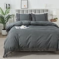 thumbnail image 1 of LANPEI Duvet Cover Set, Grey Tassel Fringe Duvet Cover Set Queen, 3-Piece Bohemian Bedding Set 100% Washed Cotton with Zipper Close & Corner Ties, 1 of 8
