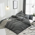 thumbnail image 1 of LANPEI Grey Tassel Fringe Duvet Cover King 3 Pcs Bohemian Duvet Covers Grey Tassel and Ruffle Girls Bedding Princess 100% Washed Cotton with Zipper Close & Corner Ties, 1 of 6