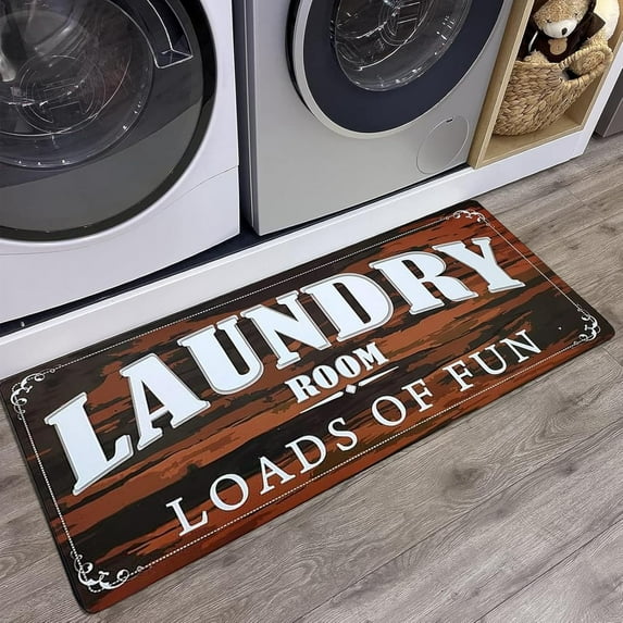 LANPEI Laundry Room Rug kitchen Sink Carpet Mat Long Laundry Room Mat, Mudroom Organizers and Storage,Tawny Brown,2X4