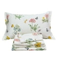 thumbnail image 1 of LANPEI White Butterfly Floral Sheet Set TwinXL, 100% Cotton 600TC Shabby Floral with Butterfly Pattern Printed, Deep Pocket-Super Soft-Breathable Bed Sheets Set, 4-Piece TwinXL Size, 1 of 8