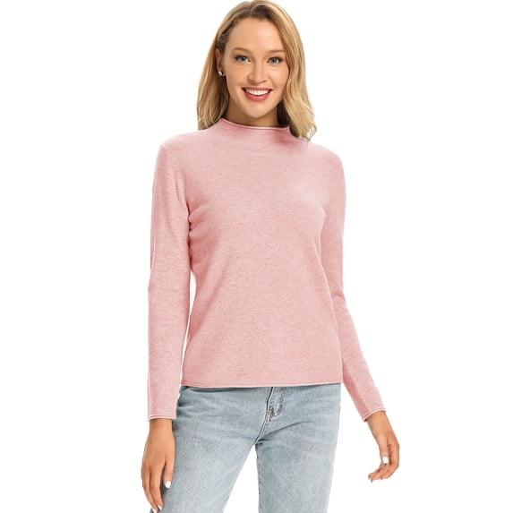 LANPULUX Women Sweater 100 Merino Wool Half Turtleneck Long Sleeve Pullover Neck Best Presents for Family