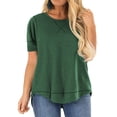 thumbnail image 1 of LANREMON Plus Size Summer Casual Tunic Tops for Women Crew Neck Short Sleeve Flowy Oversized T Shirts Blouse, 1 of 6