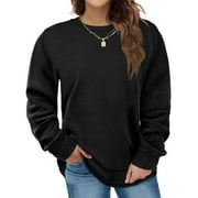 LANREMON Plus Size Sweatshirts for Women Crewneck Casual Tunic Tops Long Sleeve Shirts Womens Fall Pullover Tops Brown 24 Plus