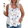 thumbnail image 1 of LANREMON Plus Size Tank Tops for Women Summer Scoop Neck Sleeveless Floral Print Tank Tops Casual Loose Fit Camisoles 2XL, 1 of 7
