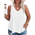 thumbnail image 1 of LANREMON Plus Size Tank Tops for Women Summer V Neck Sleeveless Eyelet Tops Causal Loose Camisoles Flowy Tunic Tops 4XL, 1 of 7