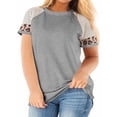 thumbnail image 1 of LANREMON Plus Size Tops for Women Short Striped Sleeve Loose T Shirts Fashion Crew Neck Lightgray Blouse Tee Size 24 Plus, 1 of 5