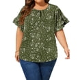 thumbnail image 1 of LANREMON Summer Short Sleeve Blouses for Women Plus Size Tops Casual Crew Neck Loose Tunic Tops Oversized T Shirts Size 2XL, 1 of 8