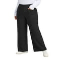 thumbnail image 1 of LANREMON Womens Plus Size Ribbed Loose Wide Leg Pants with Pockets Casual Lounge Pants High Waisted Palazzo Trousers, 1 of 7