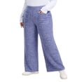 thumbnail image 1 of LANREMON Womens Plus Size Ribbed Loose Wide Leg Pants with Pockets Casual Lounge Pants High Waisted Palazzo Trousers, 1 of 7