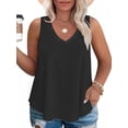 thumbnail image 1 of LANREMON Womens Plus Size Tank Tops Summer V Neck Eyelet Sleeveless Tops for Women Casual Loose Flowy Camisoles 3XL, 1 of 7