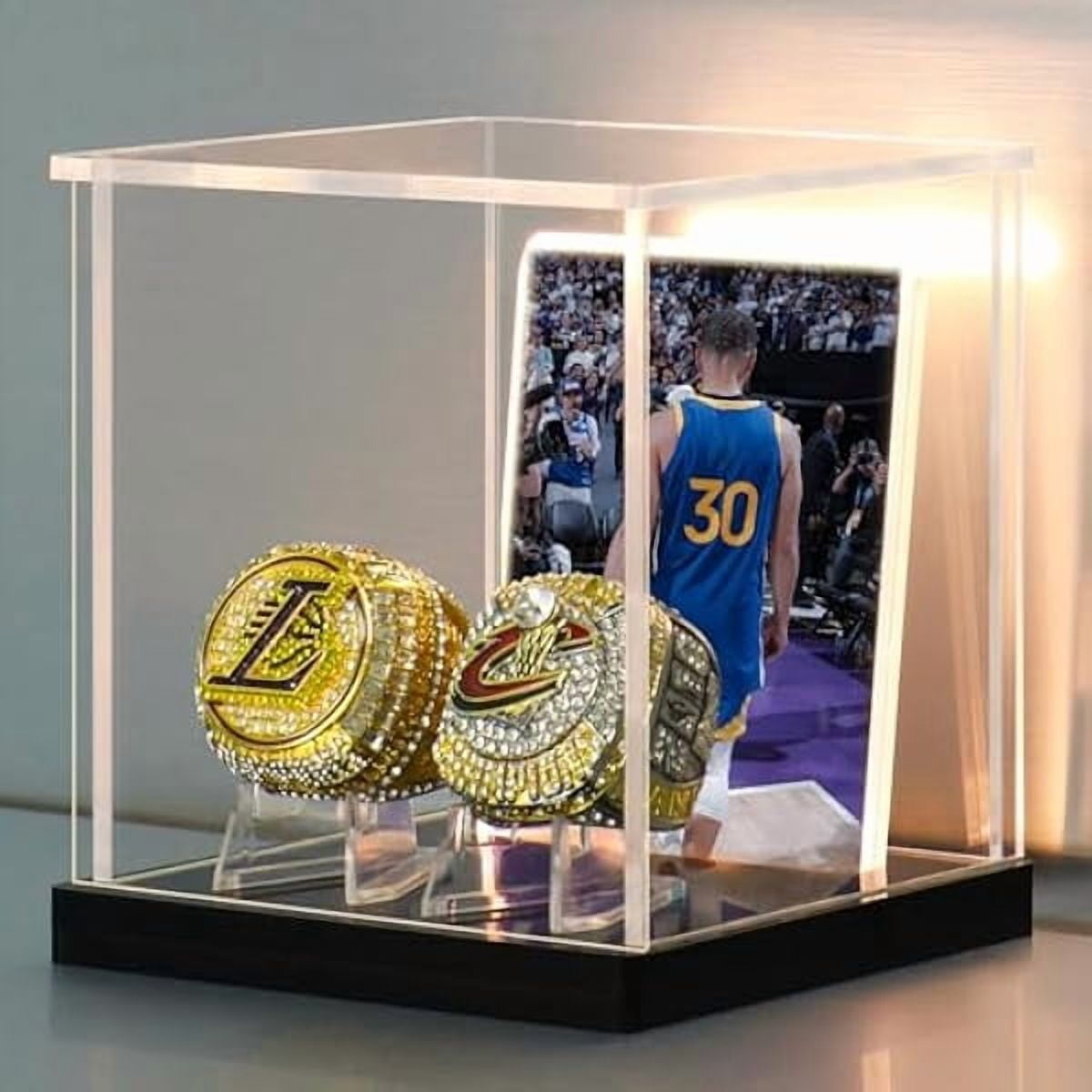 LANSCOERY Acrylic Championship Ring Display Case with 3‑Color LED