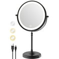LANSI 9" Lighted Makeup Mirror with Lights and Magnification 1X/10X