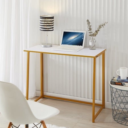 LANTRO JS Foldable MDF Metal Rectangular Folding Table