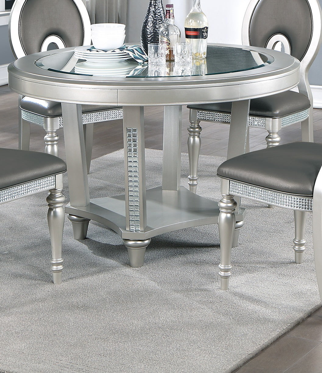 Nova 120cm Round Glass Dining Table + Lanna Chairs