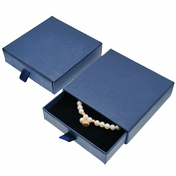 LANTWOO 2 Pack Jewelry Gift Boxes 3.1 x 3.1 x 1 Inch Cardboard Jewelry Boxes, Small Gift Boxes for Jewelry Earrings Necklaces Handmade Bangles Bracelets (Blue)