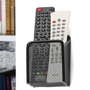 LANTWOO Metal Wall Mount Remote Control Holder Storage Organizer Box Media Organizer Caddy (Metal, Black)
