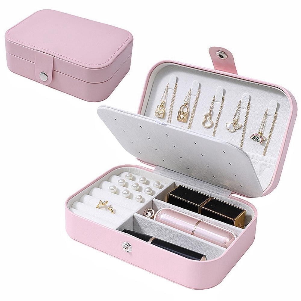 LANTWOO Travel Jewelry Box, PU Leather Small Jewelry Organizer for ...