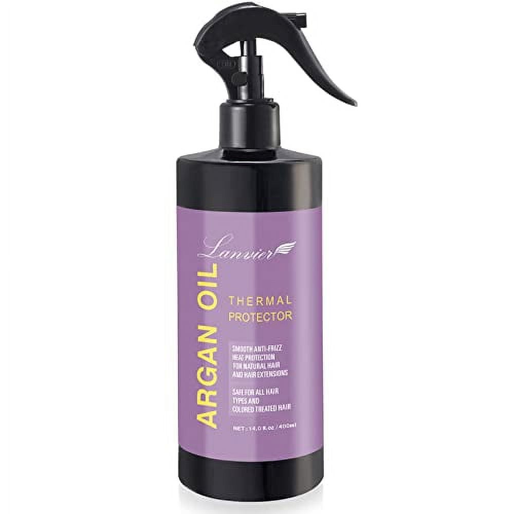 LANVIER Professional Argan Oil Heat Protectant (13.6 Fl Oz/400ml), Hair