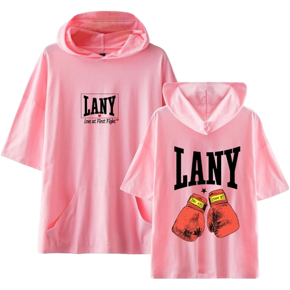 LANY Merch T-shirt with Hooded Cool Casual Short Sleeve Tee Top for Women and Men Summer Wear
