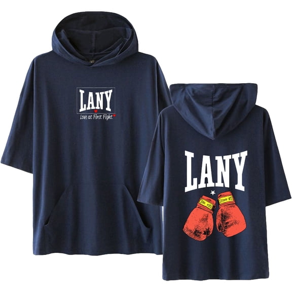 LANY Merch T-shirt with Hooded Cool Casual Short Sleeve Tee Top for Women and Men Summer Wear