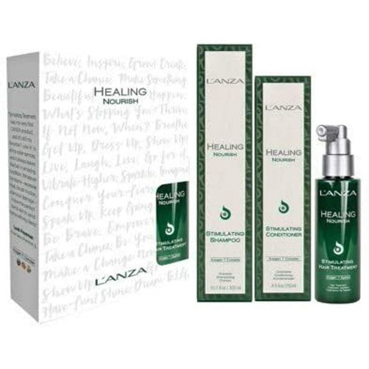 LANZA Healing Nourish Stimulating Shampoo, Conditioner, Treatment