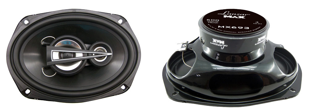 LANZAR MX693 - 6" x 9" 600 Watts 3 Way Triaxial Speakers - image 1 of 2