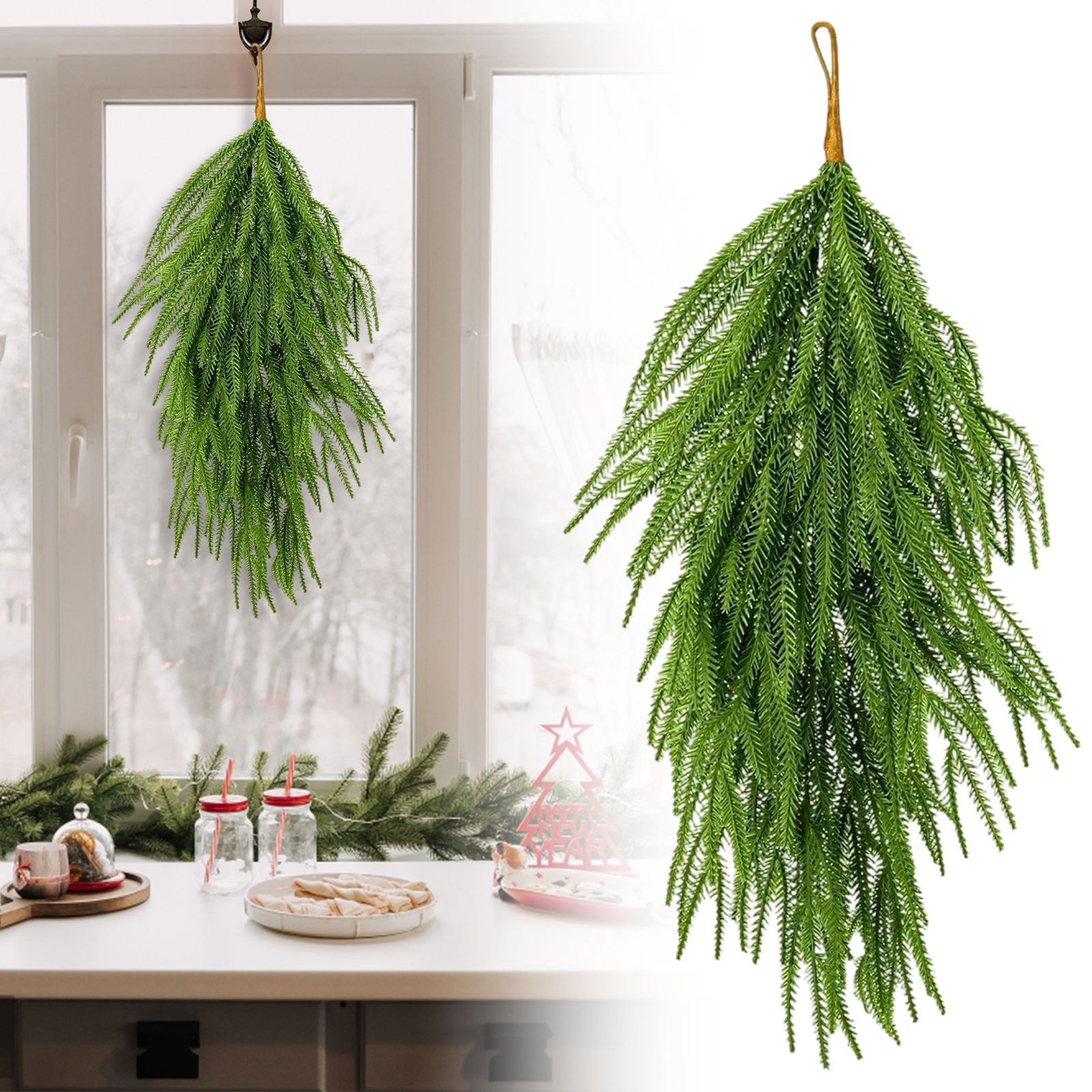 LANpengDZ Artificial Branch Hanging Decor Christmas Greenery Wall