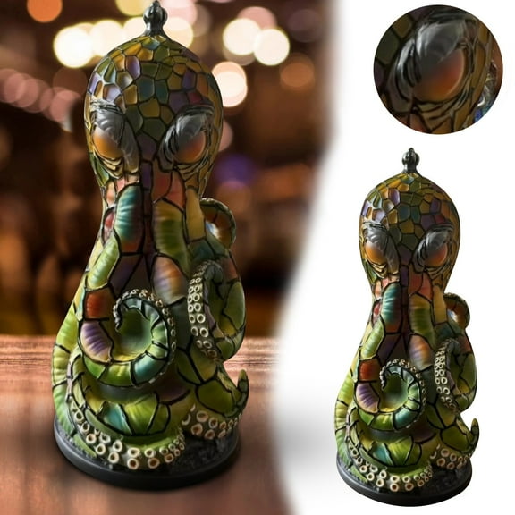 LANpengDZ Home Decor Style Resin Lamps With Glowing 3D Retro Animal Night Light Lamp Resin Decorative Table Lamp Themed For Home Bedroom 1 colorful octopus lamp table lamp night light Home & Garden