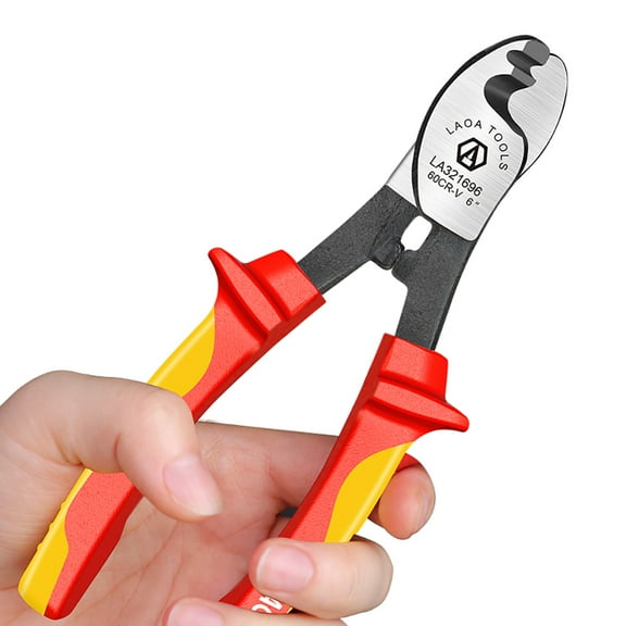 LAOA VDE Insulated Cable Cutter Protection Against Electric Shock Wire Stripper Tool Cable Scissors Manual Tool(6 inch)