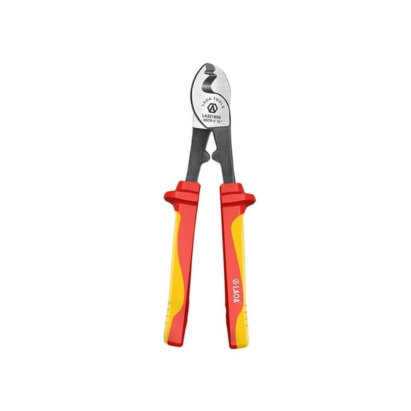 LAOA VDE Insulated Cable Scissors Protection Against Electric Shock Wire Stripper Tool Cable Scissors Manual Tool(10 inch)