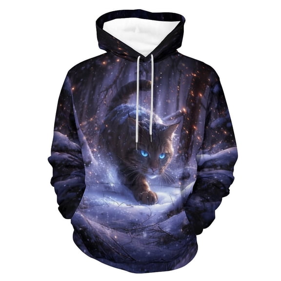 LAOLIUSN Cat Graphic Hoodie Autumn Winter Long Sleeve Pullover Cute Realistic animal-themed sweatshirts,Size S–4XL