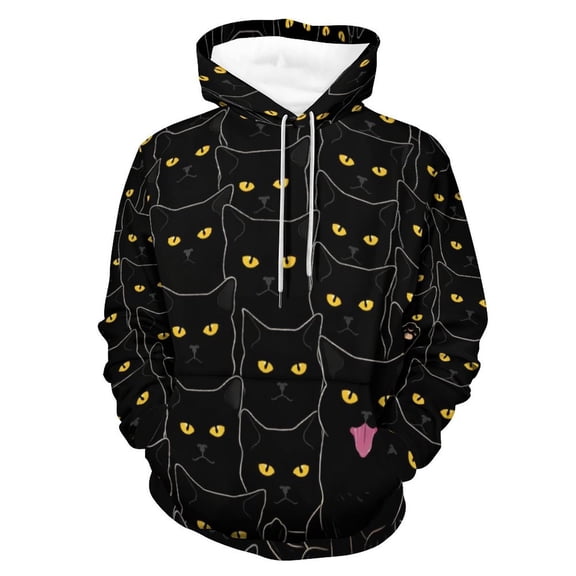 LAOLIUSN Cat Graphic Hoodie Autumn Winter Long Sleeve Pullover Cute Realistic animal-themed sweatshirts，Size S–4XL