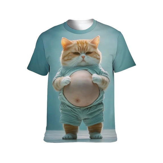 LAOLIUSN Funny Cat Graphic T Shirt for Men Women, Cute Novelty Pet ...