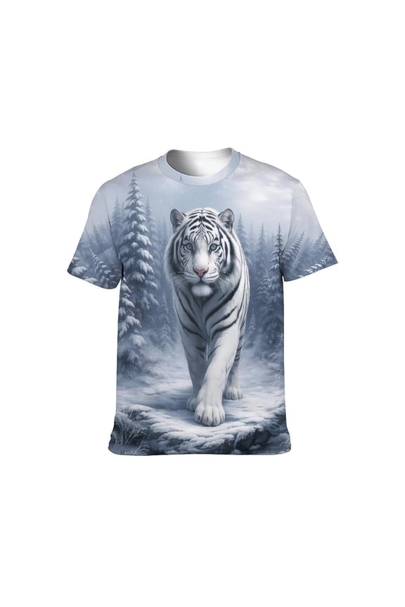 Funny Tiger Printed T-Shirt Animal Graphic Tee Shirt,S-4XL