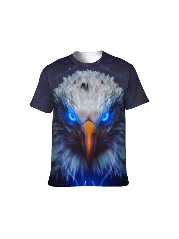 Funny USA Bald Eagle T-Shirt American Flag Style Graphic Tee Shirt,S-4XL