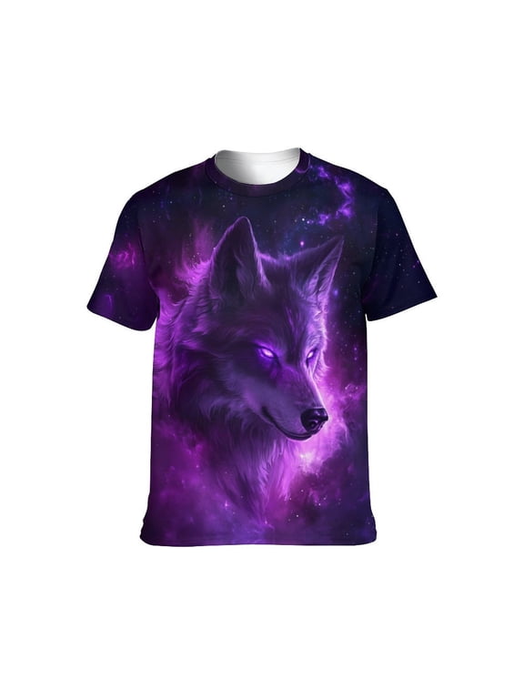 Men'S Wolf Graphic T-Shirt Novelty Animal Print Short Sleeve Top, S-4XL