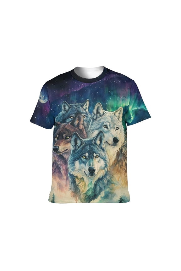 Men'S Wolf Graphic T-Shirt Novelty Animal Print Short Sleeve Top, S-4XL