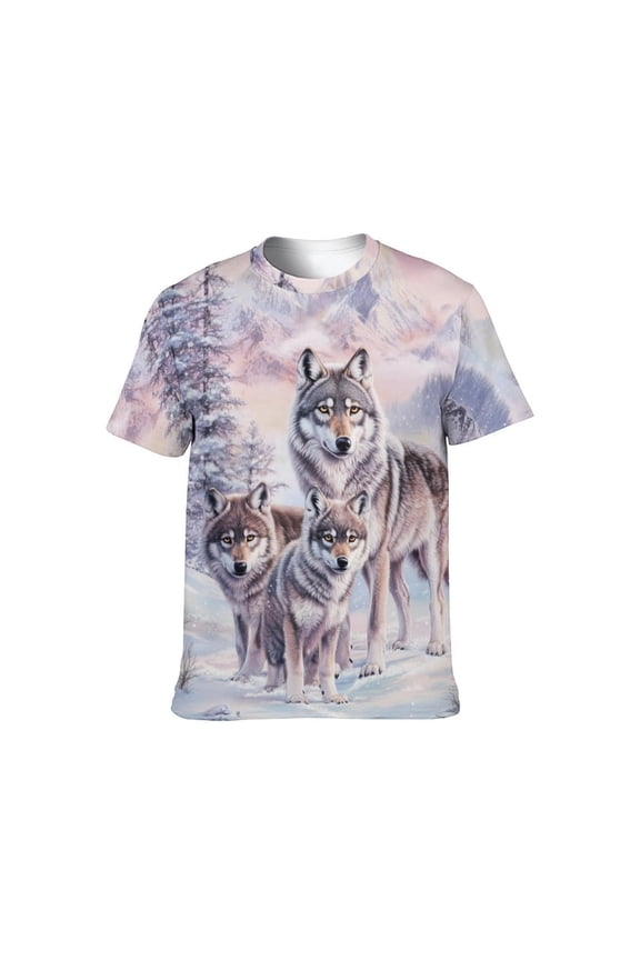 Men'S Wolf Graphic T-Shirt Novelty Animal Print Short Sleeve Top, S-4XL