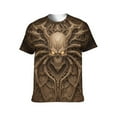 thumbnail image 1 of LAOLIUSN Men’s 3D All-Over Print Skull Graphic T-Shirt, Short Sleeve Crewneck, Stretch Polyester-Spandex Tee, S-4XL, 1 of 7