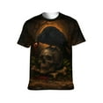 thumbnail image 1 of LAOLIUSN Men’s 3D All-Over Print Skull Graphic T-Shirt, Short Sleeve Crewneck, Stretch Polyester-Spandex Tee, S-4XL, 1 of 8