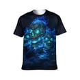 thumbnail image 1 of LAOLIUSN Men’s 3D All-Over Print Skull Graphic T-Shirt, Short Sleeve Crewneck, Stretch Polyester-Spandex Tee, S-4XL, 1 of 8